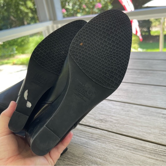 Stuart Weitzman Black Over the Knee Wedge Boots Womens Size 7 - Picture 6 of 12